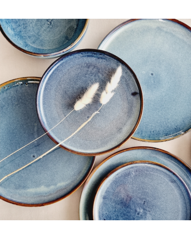 Nowoczesna zastawa stołowa z porcelany Nova - odcienie niebieskiego, granatu