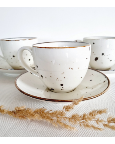 Fliżanka Alumina Cottage Cream 200 ml - kremowa z nakrapianiem