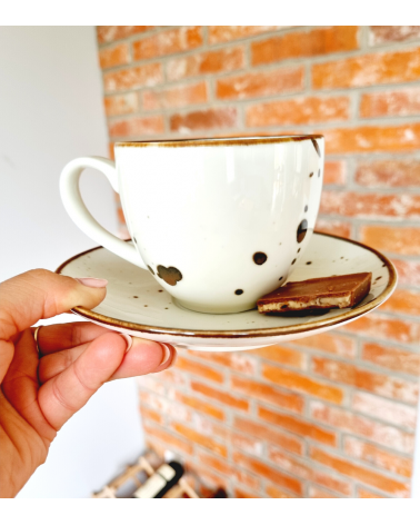 Fliżanka Alumina Cottage Cream 200 ml - kremowa z nakrapianiem